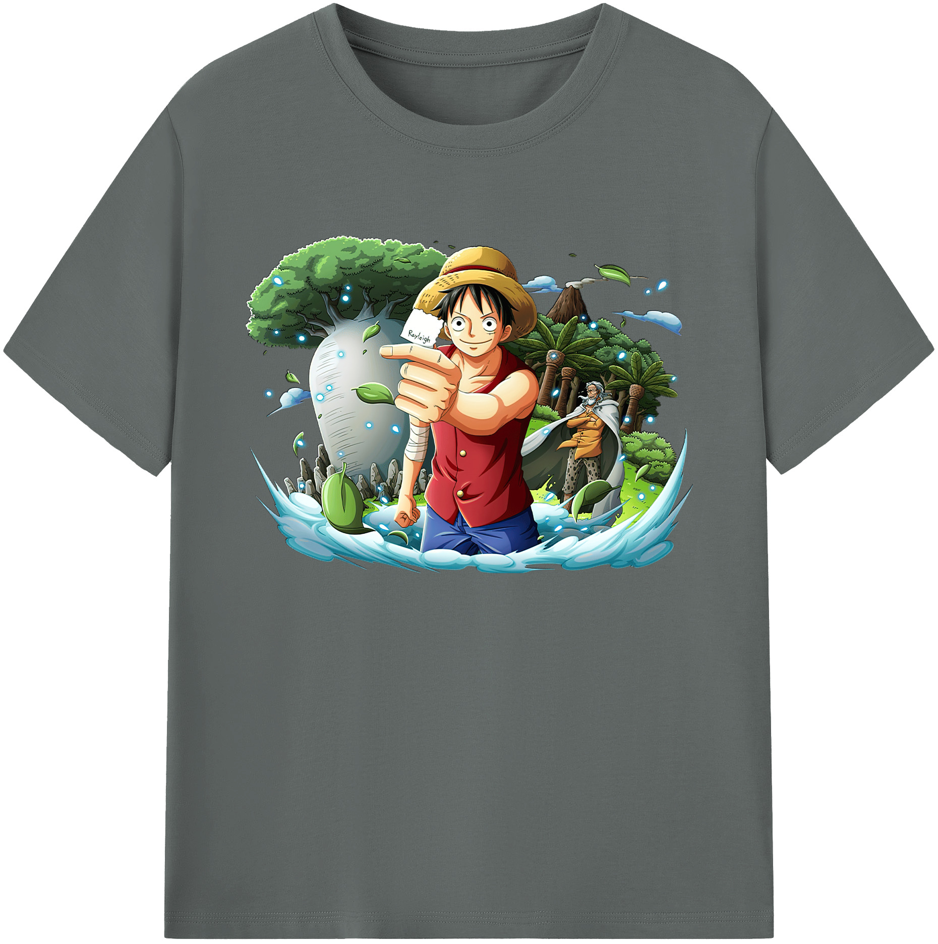 ワンピース モンキー・D・ルフィ ONE PIECE Monkey D. Luffy 綿100％ メンズ半袖Tシャツ｜肌触りやわらか＆通気性